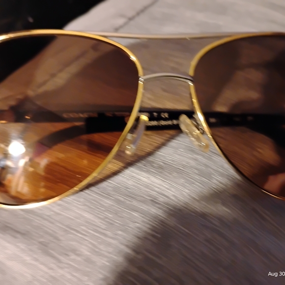Coach Gold  Black And Silver Aviator Sunglasses - Picture 3 of 4